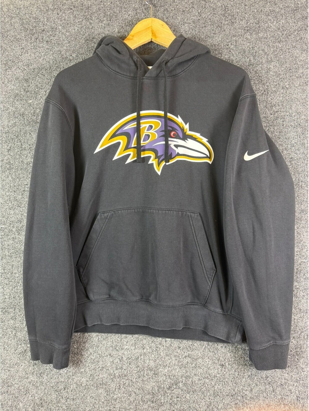 Nike Hoodie S Black Baltimore Ravens NFL Football Graphic Pullover Sweatshirt